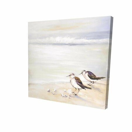 FONDO 12 x 12 in. Two Sandpipers on the Beach-Print on Canvas FO2787862